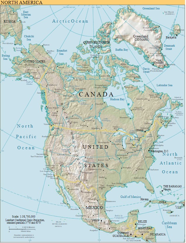 Map of North America | North America Map Countries and Cities